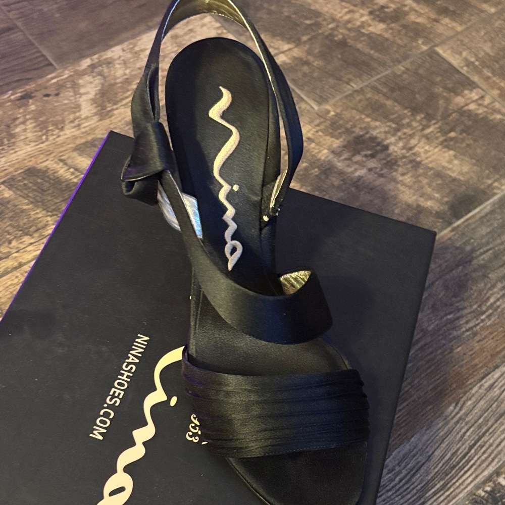 Nina Strappy Black Heels